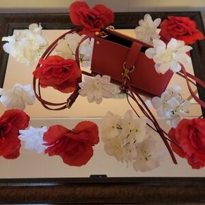 Rebecca Minkoff Red Leather Wallet Crossbody Bag